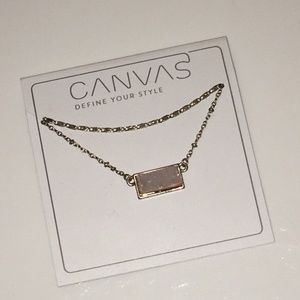 never worn* rose gold quart rock necklace